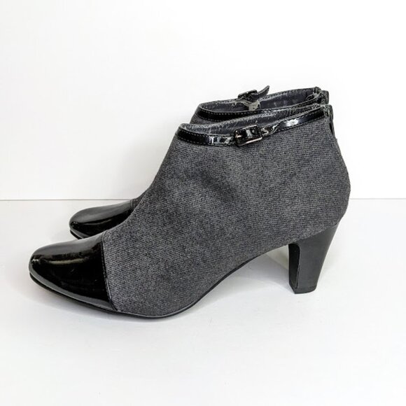 Naturalizer Gray Tweed Ankle Boot Womens 8W Nicole Office Chic Bootie - Picture 3 of 8